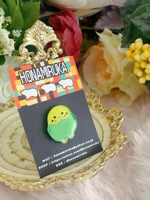 インコのピンバッチ（グリーン）