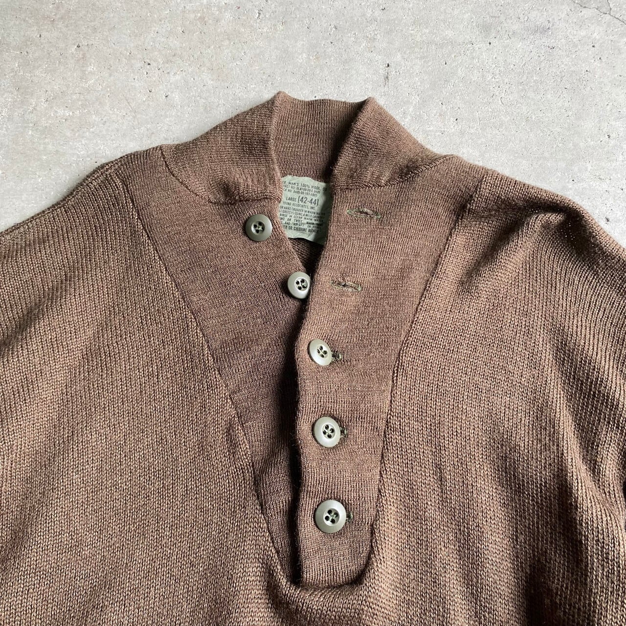 80年代 U.S.ARMY 米軍実品 ヘンリーネック ミリタリー コマンドニット 