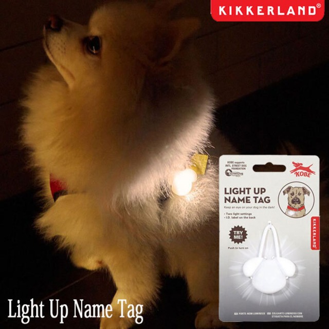 Light Up Name Tag ライト アップ ネーム タグ ペット用品 犬 散歩 KIKKERLAND キッカーランド DETAIL