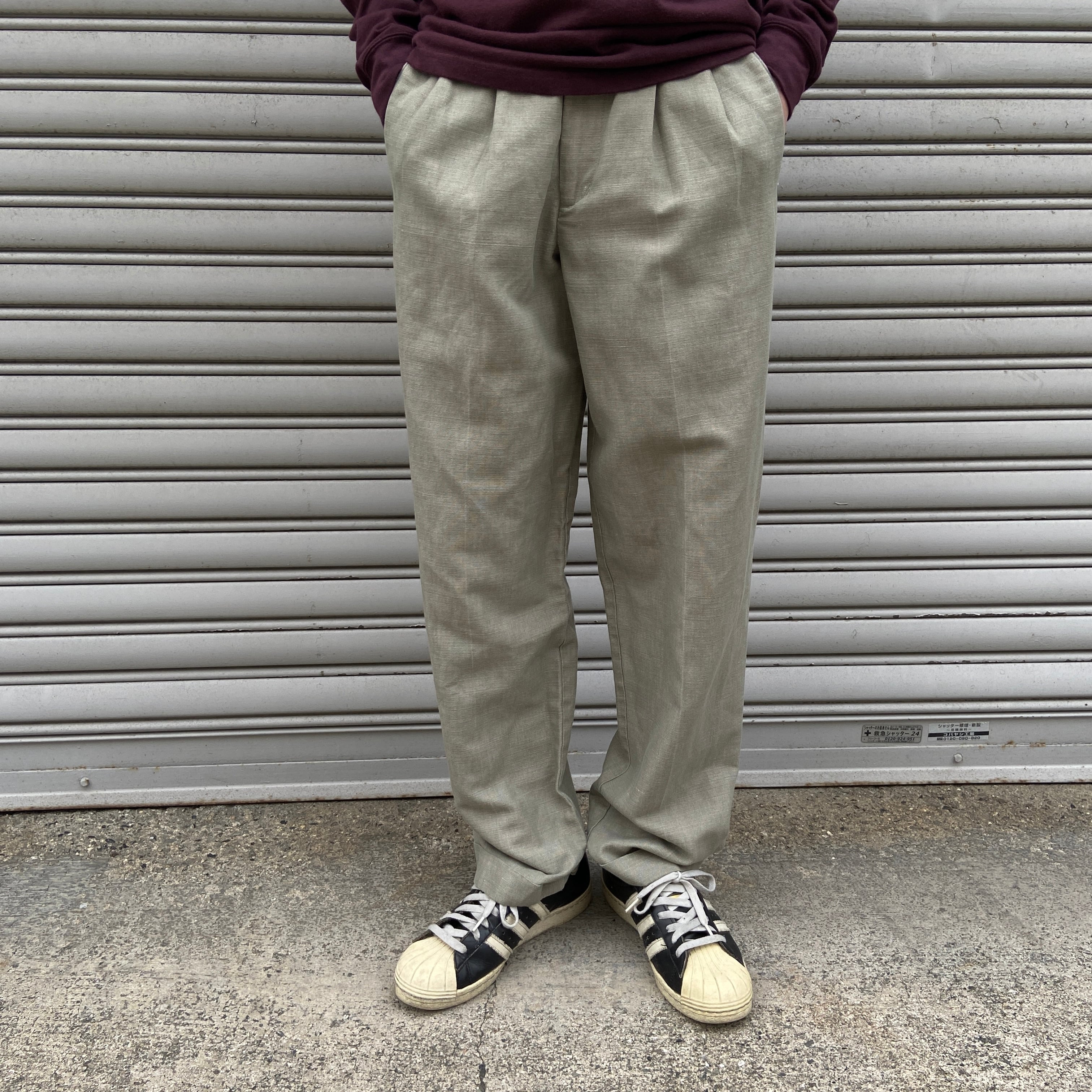 未使用品 Dockers ドッカーズ リネンコットンスラックスパンツ W30L32