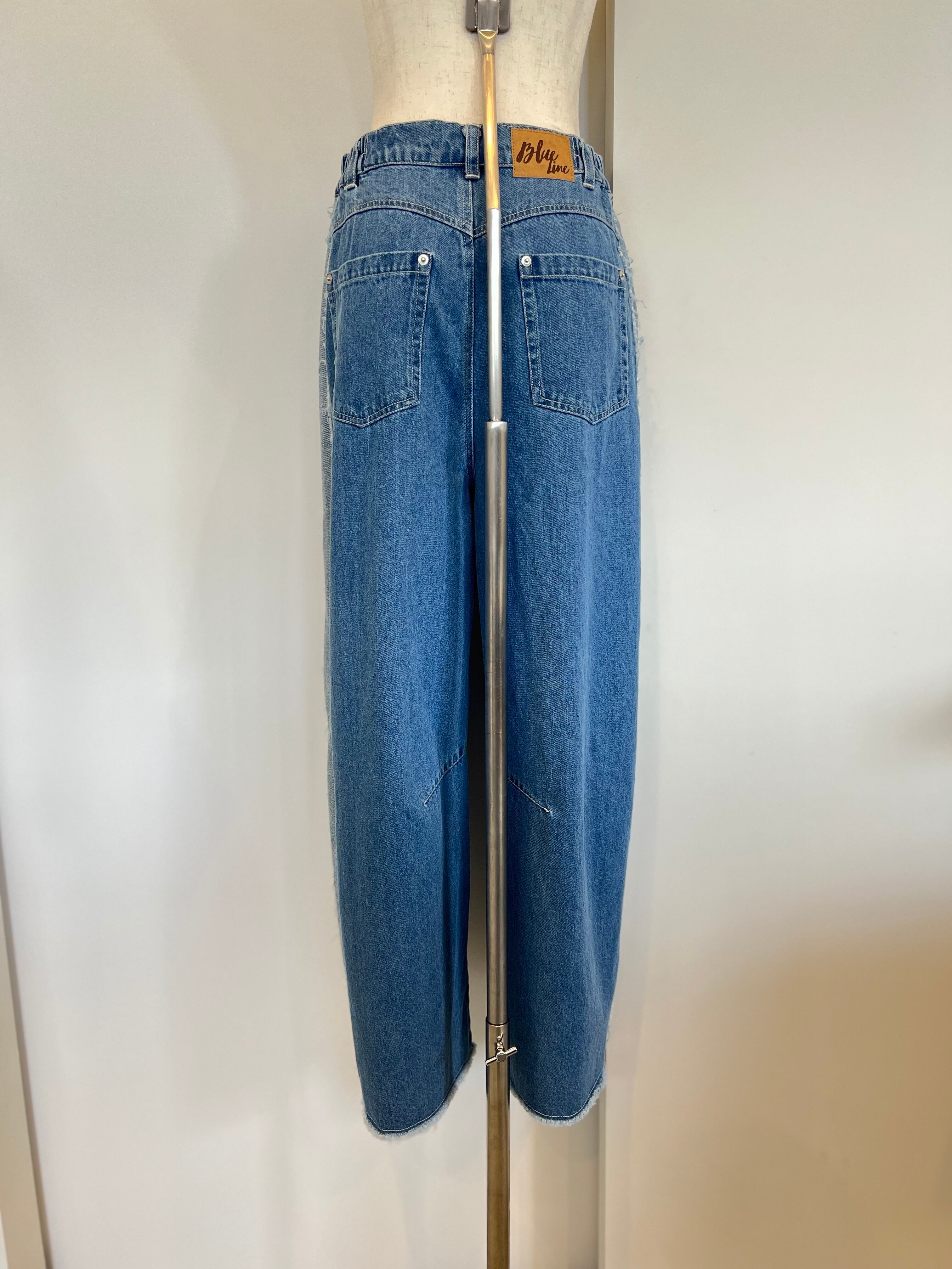 SELECT】バレルシルエット断ち切りラインデニムパンツ 34-0137 | MIEL