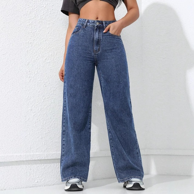 ハイウエスト ワイド デニム ストレートパンツ レディース パンツ ボトムス ロングパンツ ワイドパンツ デニムパンツ ロング ストレート ポケット ウォッシュ ブルーデニム カラーデニム かわいい 大人可愛い シンプル カジュアル おしゃれ ボーイッシュ 無地 春 夏 秋 冬 ママ 通勤 学生 学校 通学 デート お出かけ 旅行 公園 女子会 休日 体型カバー 脚長 普段使い 着回し 定番 XS S M L XL 2XL 小さいサイズ 大きいサイズ ゆったり 黒 ブラック ライトブルー ダークブルー