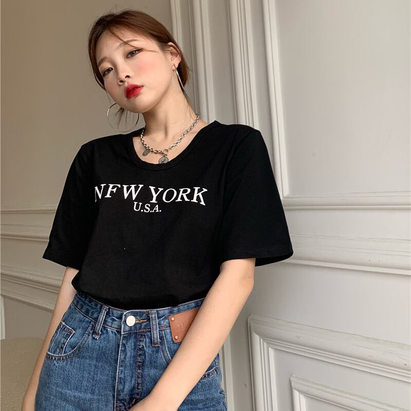 ルーズプリントTシャツ レディースサマートップス 夏物 ドラファッションホール70122784663