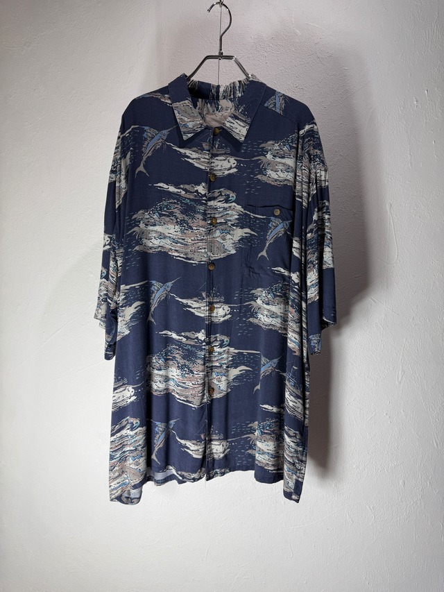 90’s Art Pattern Rayon Short Sleeve Shirt