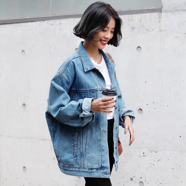 アウター レディース デニムジャケット Gジャン 長袖 かわいい 大人可愛い シンプル カジュアル おしゃれ お洒落 かっこいい レトロ こなれ感 ラフ メンズライク 主役級 存在感 ストリート 春 秋 10代 20代 30代 40代 学生 通学 デート お出かけ 女子会 休日 着回し 普段使い 重ね着 韓国 韓国系 送料無料 ファッション コーデ スタイル モテ トレンド 流行 インスタ映え S M L XL ゆったり ゆる オーバーサイズ 青 ブルー