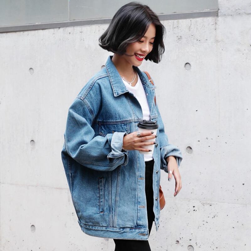 アウター レディース デニムジャケット Gジャン 長袖 かわいい 大人可愛い シンプル カジュアル おしゃれ お洒落 かっこいい レトロ こなれ感 ラフ メンズライク 主役級 存在感 ストリート 春 秋 10代 20代 30代 40代 学生 通学 デート お出かけ 女子会 休日 着回し 普段使い 重ね着 韓国 韓国系 送料無料 ファッション コーデ スタイル モテ トレンド 流行 インスタ映え S M L XL ゆったり ゆる オーバーサイズ 青 ブルー
