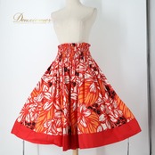 フラダンス 衣装 パウスカート レッド系 トーチジンジャー TorchGinger ハワイアンプリント アロハ フラ ダンス レッスン 練習 スカート 花柄 植物柄 赤 白 橙 黒 ダンス衣装 ハワイアンダンス レディース ブラック系 ホワイト系 オレンジ系 華やか 鮮やか おしゃれ ウエストゴム ゴム仕様 レッド 赤系 黒系 プリント 柄入り カラフル 南国風 ハワイアン イベント 発表会 舞台衣装 レッスン用 練習用 通学 デイリー きれいめ かわいい 大人可愛い ボリュームスカート ドレス風