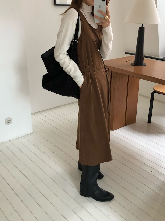 (予約) verveine / Nomad suede sleeveless dress 2color