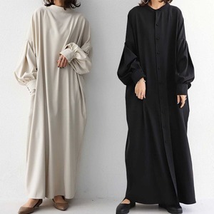 Reversible Oversized Lantern‑Sleeve Shirt Dress (SN364)
