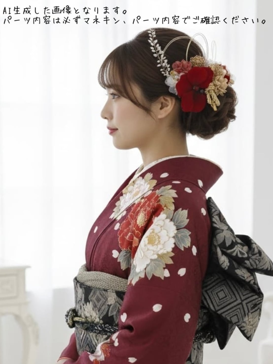 【胡蝶蘭小枝ビジュー髪飾り】袴 振袖 成人式 ヘアドレス ヘアパーツ プリザーブドフラワー ドライフラワー k-0144