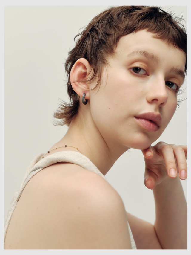 Hoop pierce -Matte Glay/Dark Glay-