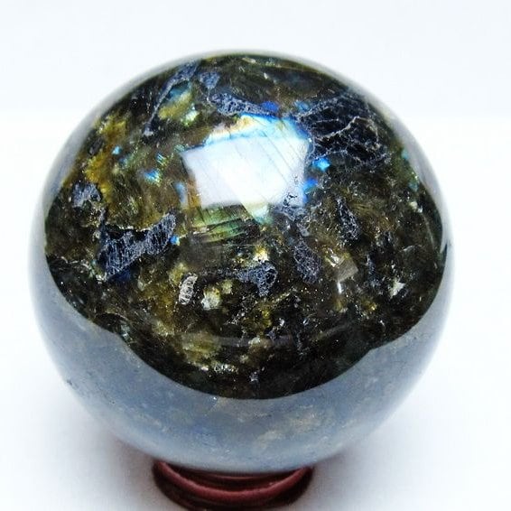 ラブラドライト 丸玉 79mm スフィア 置物 一点物 151-9140