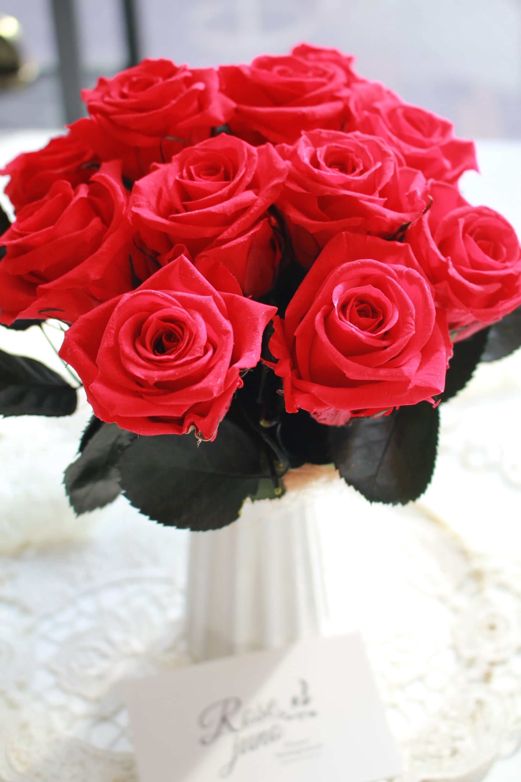 赤色バラの花瓶 約18cm ルノワール【花瓶のばら】※オルセー美術館所蔵 - 手描き 絵画（油絵