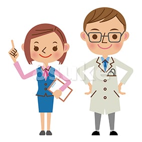 イラスト素材 医者と医療事務 ベクター Jpg 8sukeの人物イラスト屋 かわいいベクター素材のダウンロード販売
