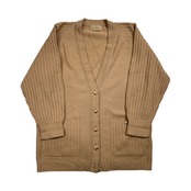 カシミヤ100% 金ボタン CASHMERE カシミヤ ニット カーディガン 40/ベージュ系 レディース ヴィンテージ