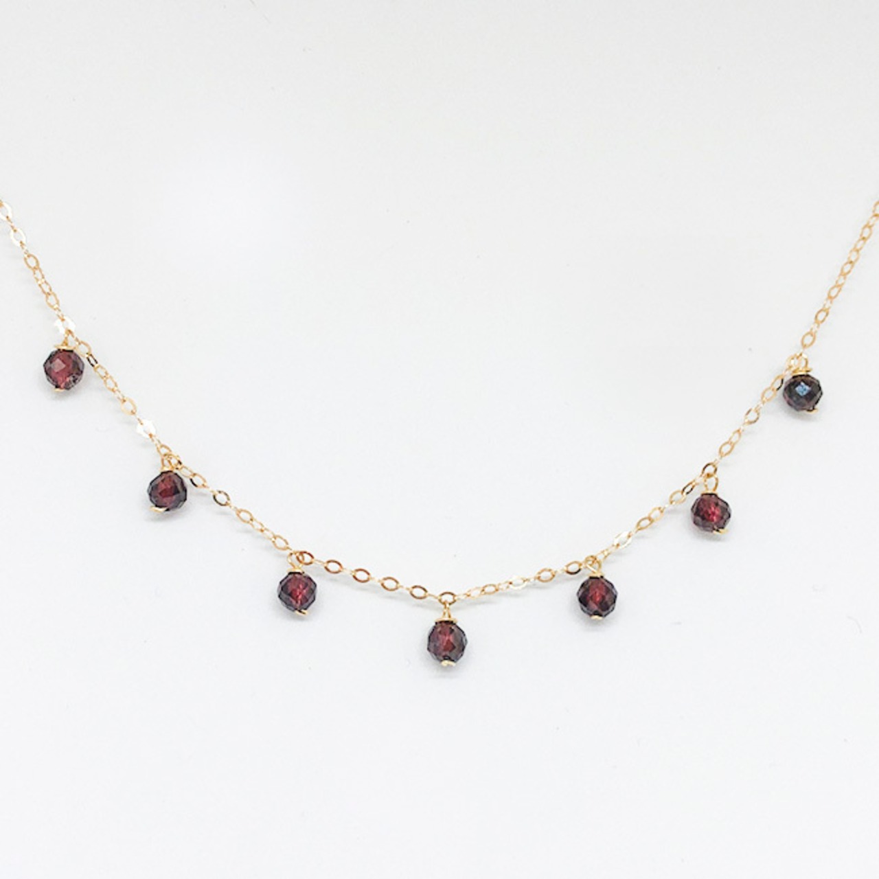 さりげない煌めき ガ ーネットK14gfチェーンネックレス ne1120