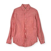 90s リネン100% L.L.Bean エルエルビーン 長袖シャツ S-REG/ピンク メンズ ビンテージ