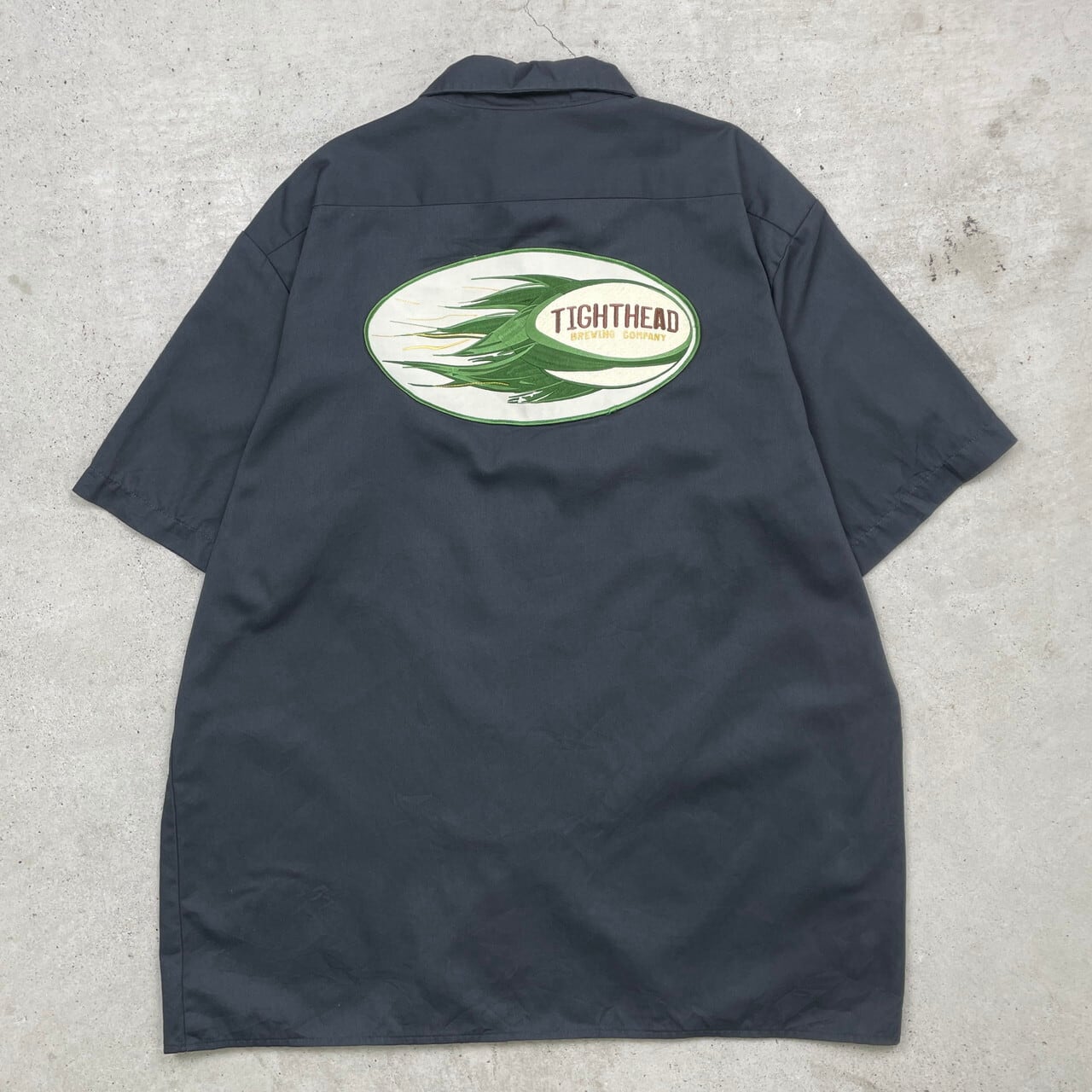 Dickies ディッキーズ 半袖 ワークシャツ企業ロゴ刺繍 ワッペン メンズ 