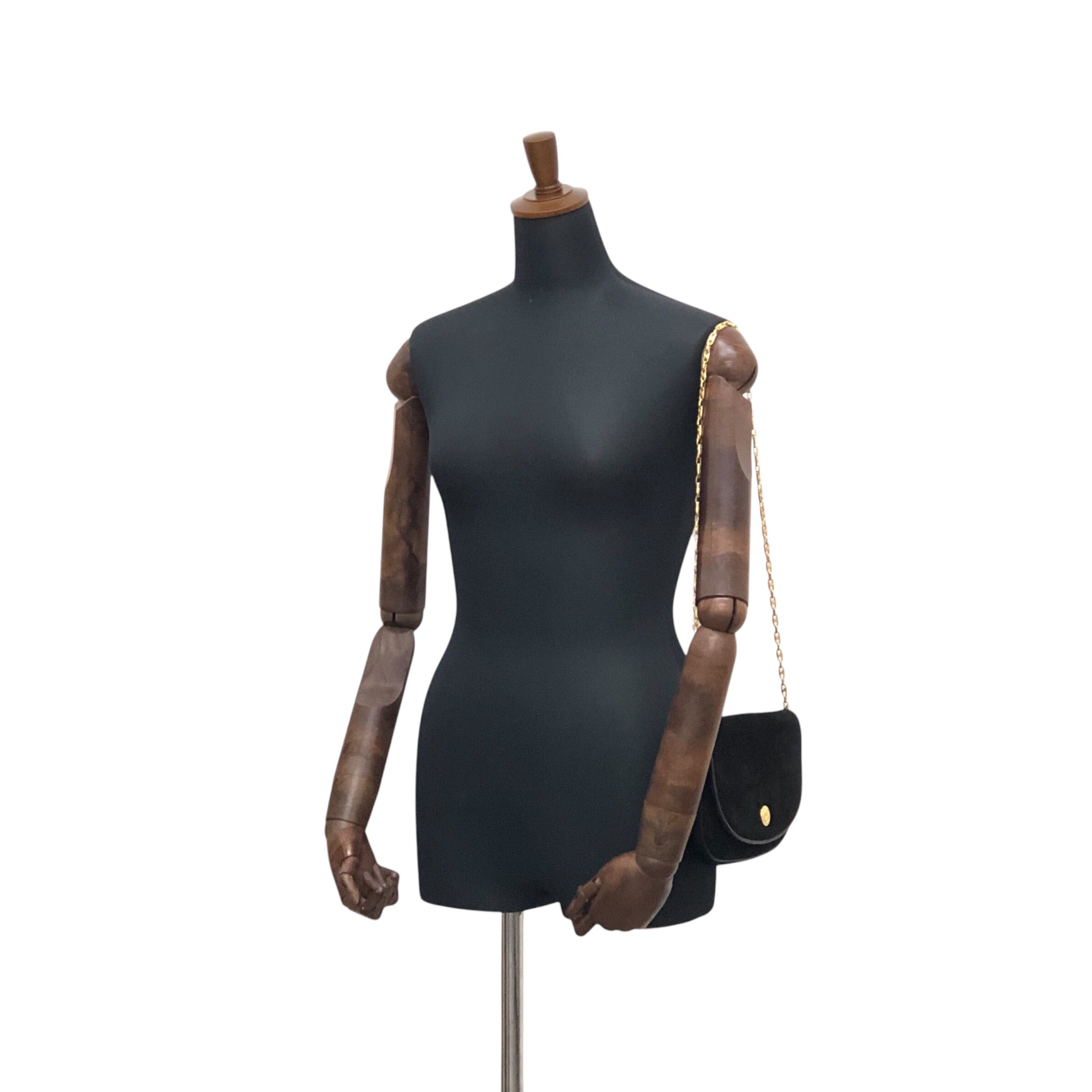 CELINE セリーヌ ショルダーバッグ ブラック トリオンフ ベロア