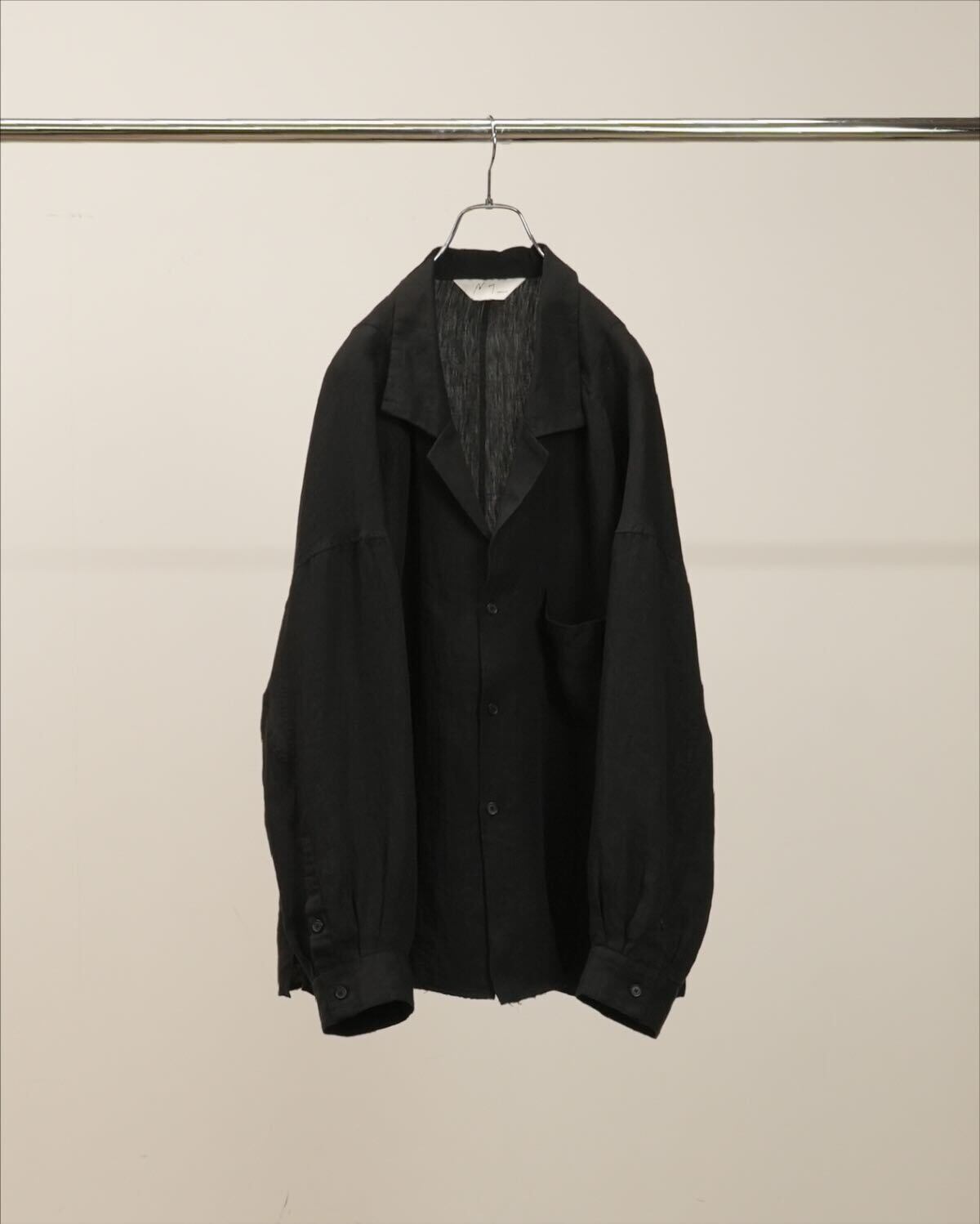 26SS】ANCELLM 100/S LINEN TAILORED SHIRT(BLACK) ANC-SH97 | IAAAM