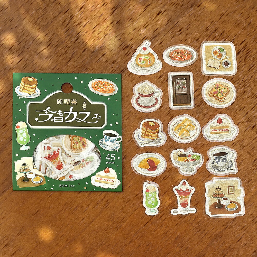 BGM フレークシール 今日もカフェ・純喫茶 | 文具雑貨 RAIN DROPS BASE店