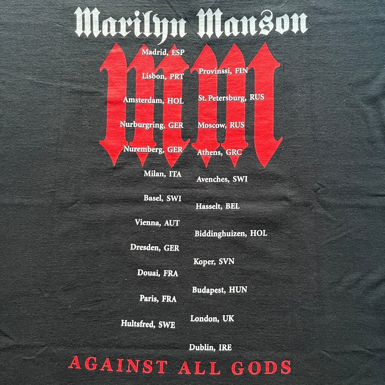 ミュージシャン Marilyn Manson Against All Gods Tour 04 Marilyn Manson 2004 Against All Gods Tour Band Tee | Vintage High Line