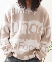 ◆ロゴ ジャガード クルーニット◆rs-100523