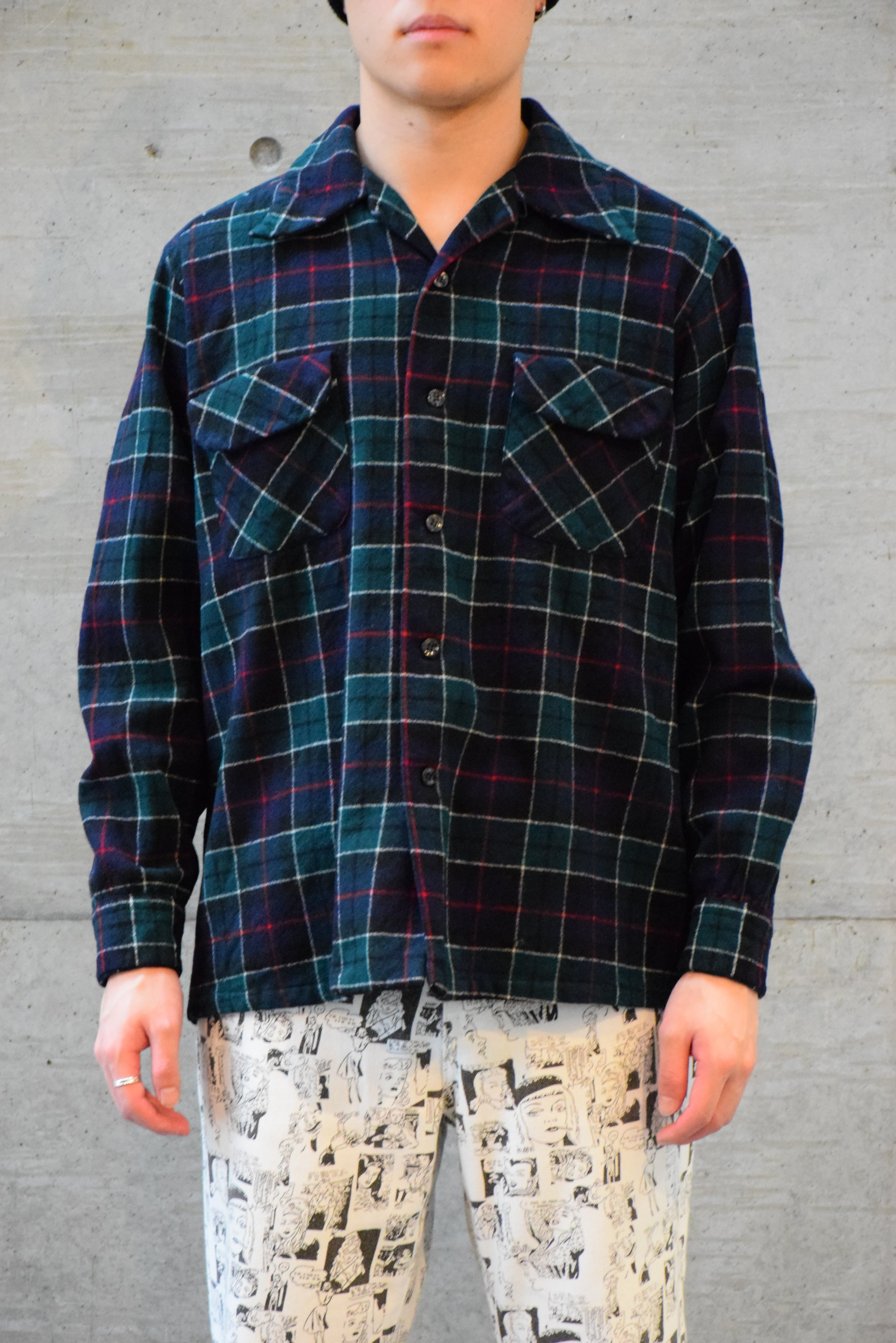 70's USA製 Pendleton ウールボードシャツ メンズL グリーン ペン 70's USA製 Pendleton ウールボードシャツ メンズL グリーン ペン