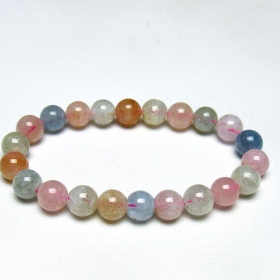 ミックスカラーベリル ブレスレット 9mm 一点物 メール便可 [M便 1/10] 111-48933