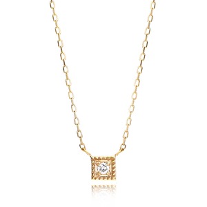 K10 Square Mille Grain Diamond Necklace