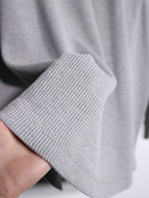 “HARLEY-DAVIDSON”  刺繍 logo waffle long sleeve gray