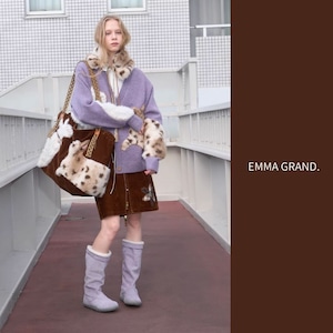 月を見上げるふたりの猫のファートートバッグE00623