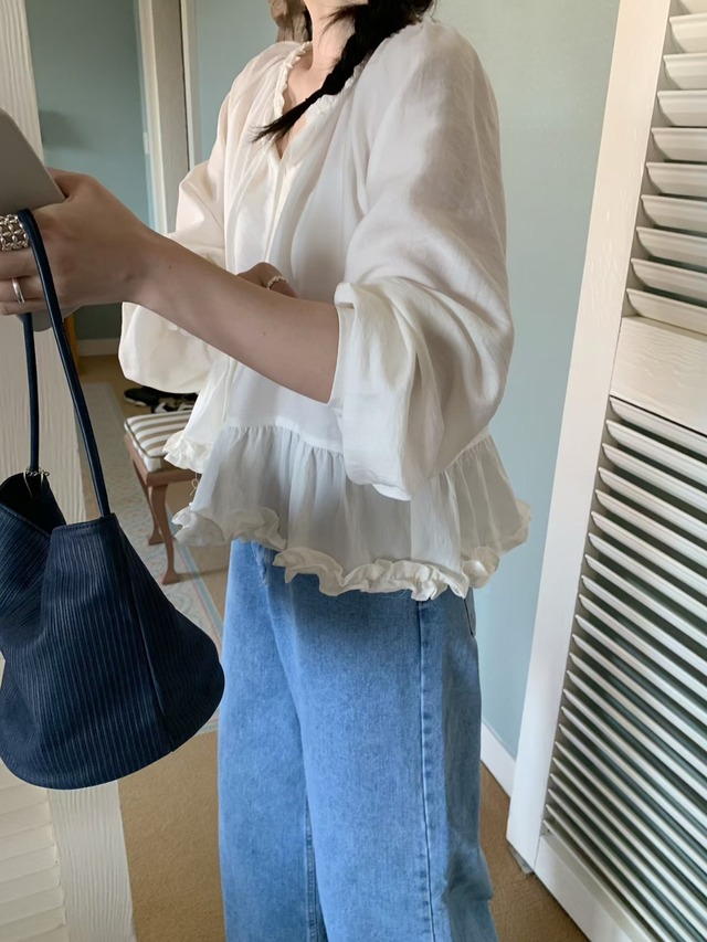 (予約) mellounge  / Ecopril blouse 2color