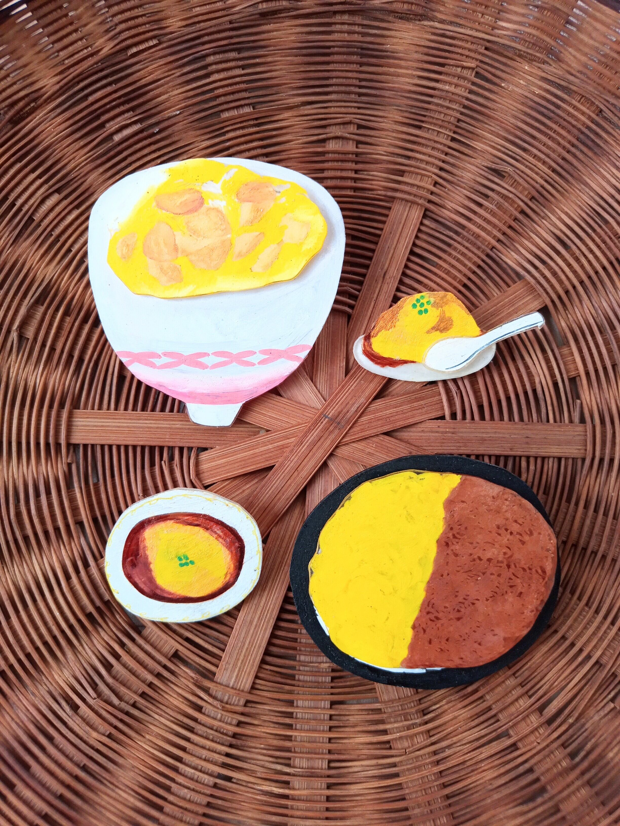 ヘンテコ　ブローチ　「天津丼」