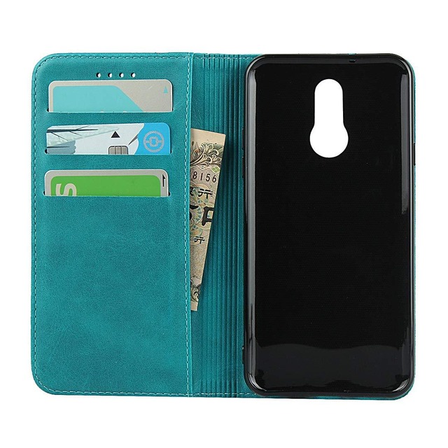 LG style L-03K ケース 手帳型 エルジー スタイル L03K 対応 スマホケース 手帳型 カバー 財布 case 【iCoverCase】 内蔵マグネット 携帯カバー カードポケット カード入れ スタンド機能 シンプル カバー クラシック スマホケース 落ち着いた色 汎用 便利 レトロ ターコイズ