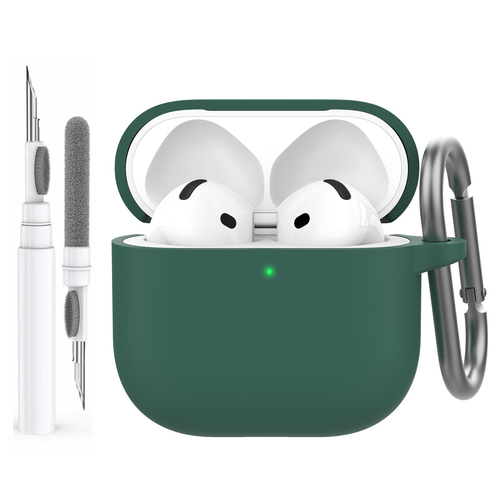 【在庫のみ】AhaStyle AirPods 4 ケース カバー (2024) ソフトシリコーン AirPods 第4世代 ケース クリーニングキット付き Apple AirPods 4用 フルボディ 耐衝撃カバー スキン USB-C充電ケース ワイヤレス充電対応