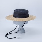 BD-BE105 Straw Long Brim Center Crease - BLK/NAT