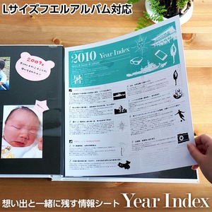想い出INDEXシリーズ 「Year Index」 Lサイズフエルアルバム用情報シート
