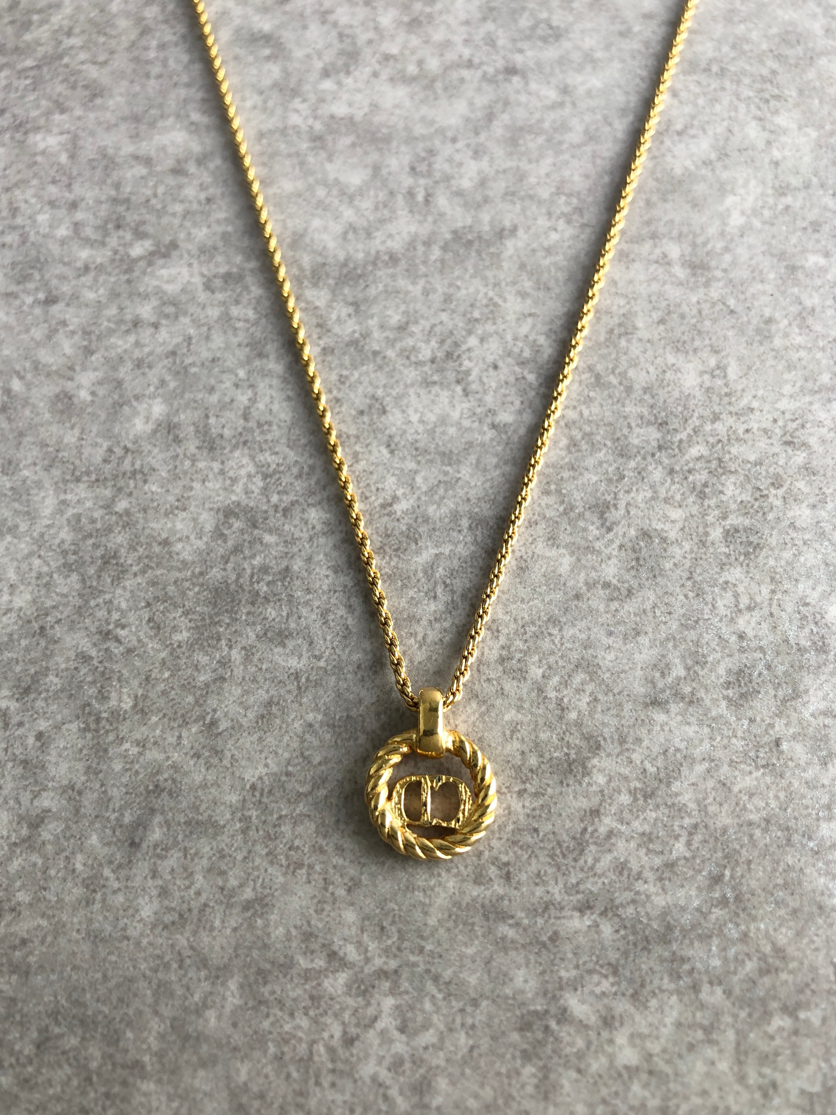 Christian Dior クリスチャン ディオール ネックレス ゴールド CDロゴ