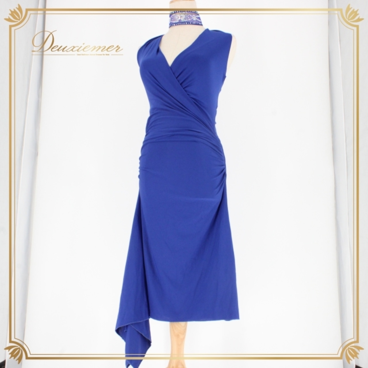 社交ダンス 衣装 ラテン ドレス ワンピース パーティドレス 青 チョーカー ブルー系 無地 ICHIOKU イチオク フォーマル ホルターネック スリムフィット 伸縮性高 ポリエステル素材 大人用 気品ある シンプルデザイン サマーシーズン 衣装選び ペアダンス用途 マルチシーン対応 特別な日 コンサートドレス お出かけ用 ドレスアップ