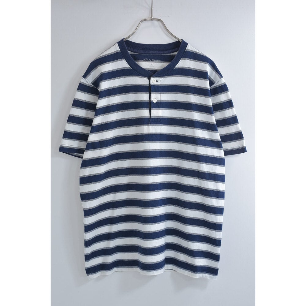 00s Eddie Bauer エディ・バウアー ヘンリーネック ボーダーT 00s Eddie Bauer エディ・バウアー ヘンリーネック ボーダーT