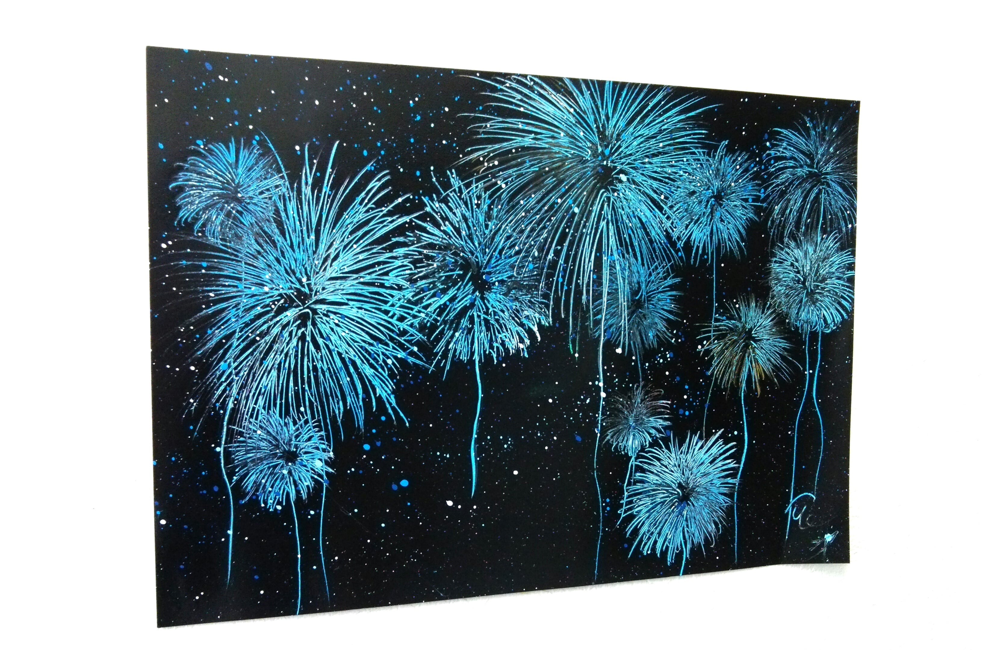 青い花火』夜空を彩る。 | スプレーアート専門店Grant Leauvas｜山本剛之
