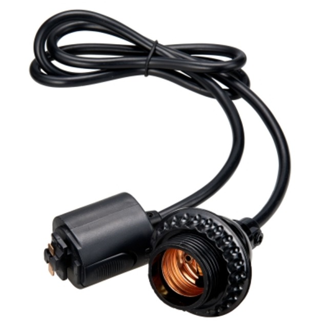 YAZAWA(ヤザワ）ライティングダクトレール用ソケット&コード ブラック　ICL4BK