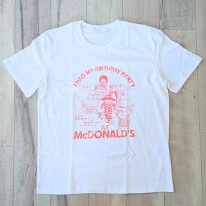 ♧【 McDonald's ( マクドナルド )】『 I HAD MY BIRTHDAY PARTY 』Tシャツ / ロナルド・マクドナルド / ドナルド / ビンテージ加工〚アメリカン雑貨 アメトイ〛