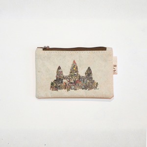 Ashi｜亜紙 Flat Pouch S＊I Love Cambodia 紙ポーチ  バナナ ハンドメイド