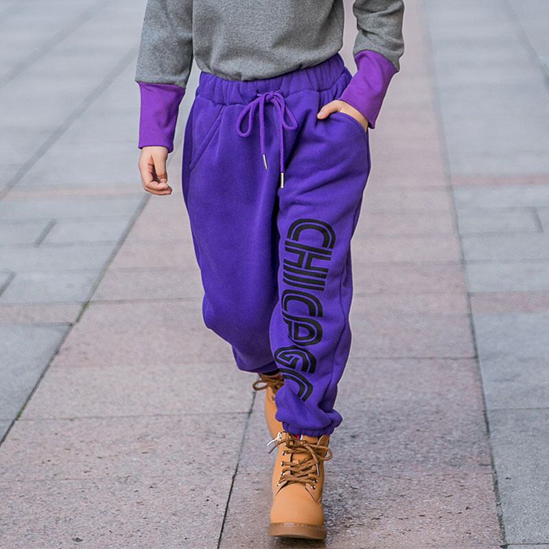 ガールズカジュアルパンツプラスベルベットスウェットパンツ2019新しい冬のロングパンツ、大きな子供用の厚手のパンツ秋と冬 トレンディボーイ28083238154