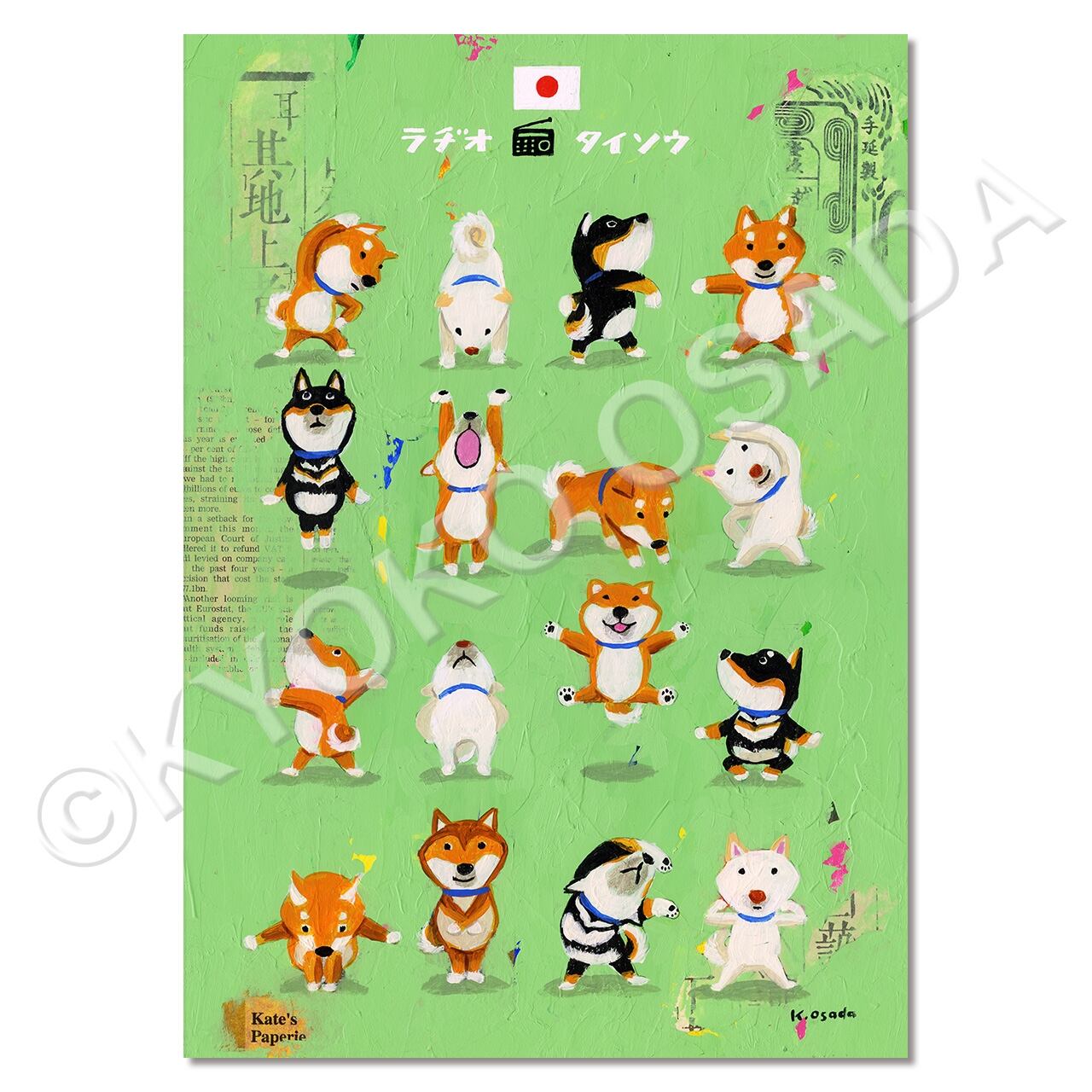 ポスター【柴犬のラヂオタイソウ】（A3サイズ） | OSADA KYOKO online shop