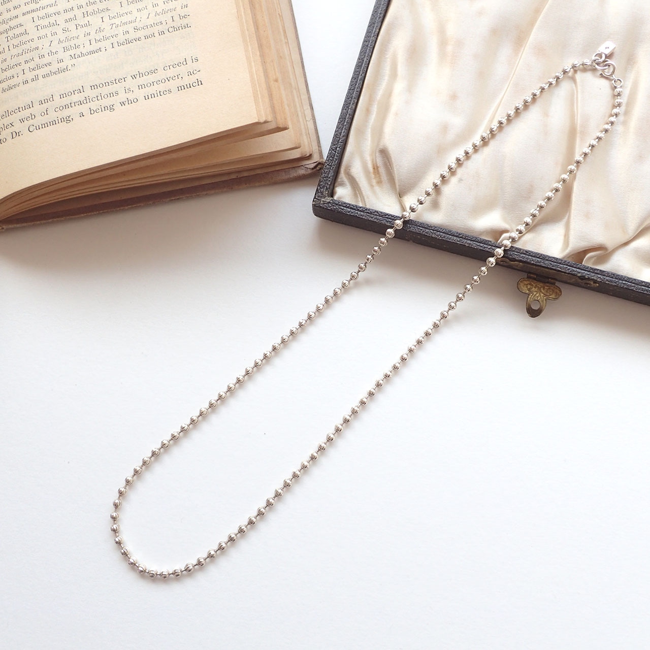 Facet Ball Chain Necklace(50cm)