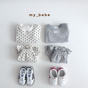 韓国子供服 / Mybebe / ソフトジュリーフリルセット / セットアップ *XS~XL*