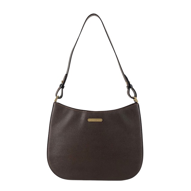 BURBERRY バーバリー ショルダーバッグ ブラウン プレートロゴ レザー ワンショルダー vintage ヴィンテージ オールド 6skns5